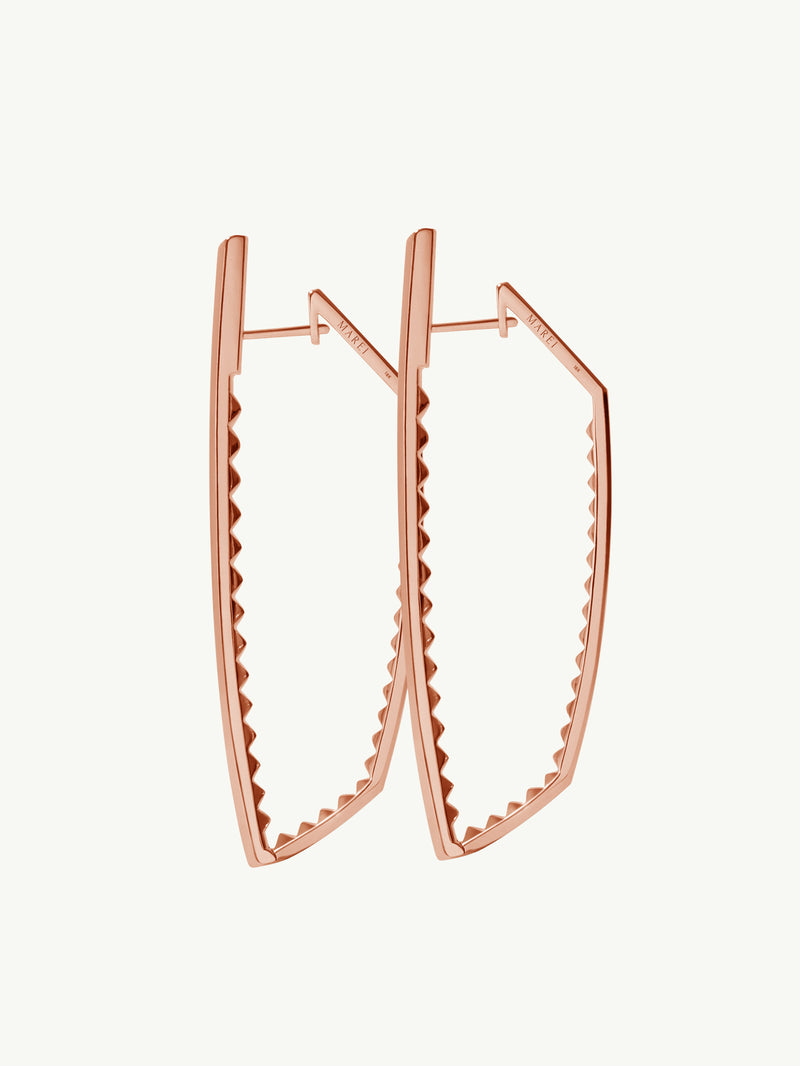 Lilith Studded Hinged Hoop Earrings In 18K Rose Gold, 63.5mm