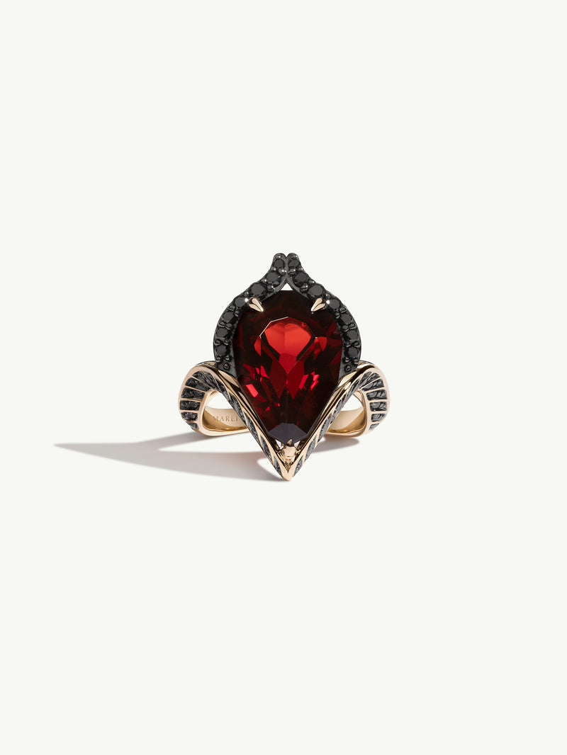 Buy Yuren Vintage Ruby Red Garnet Wedding Promise Band Ring 10KT Black Gold  Filled Size 6-10 (Size 7) at Amazon.in