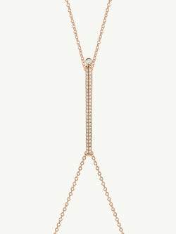 Aracelis Body Chain Necklace With Brilliant Pavè-Set Diamonds in 18K Rose Gold