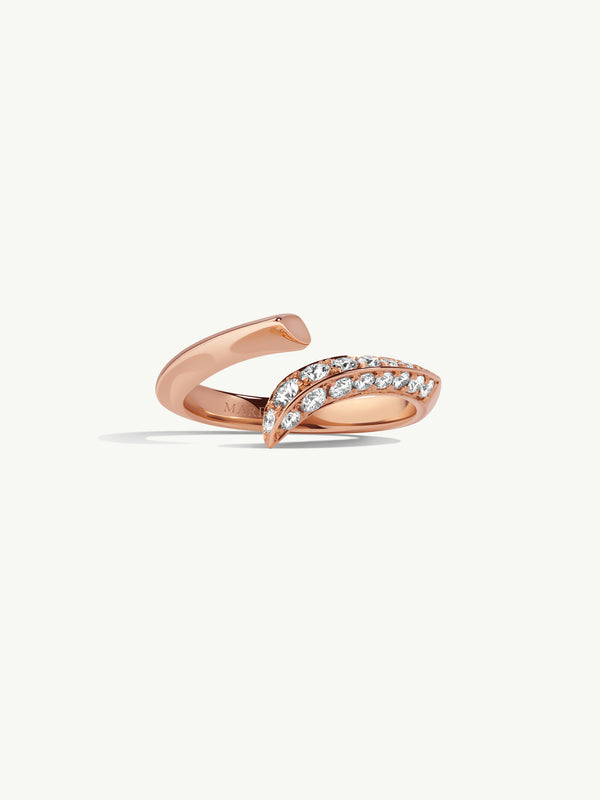 Pythia Twist Pavé Diamond Wedding Ring in 18K Rose Gold Image 1