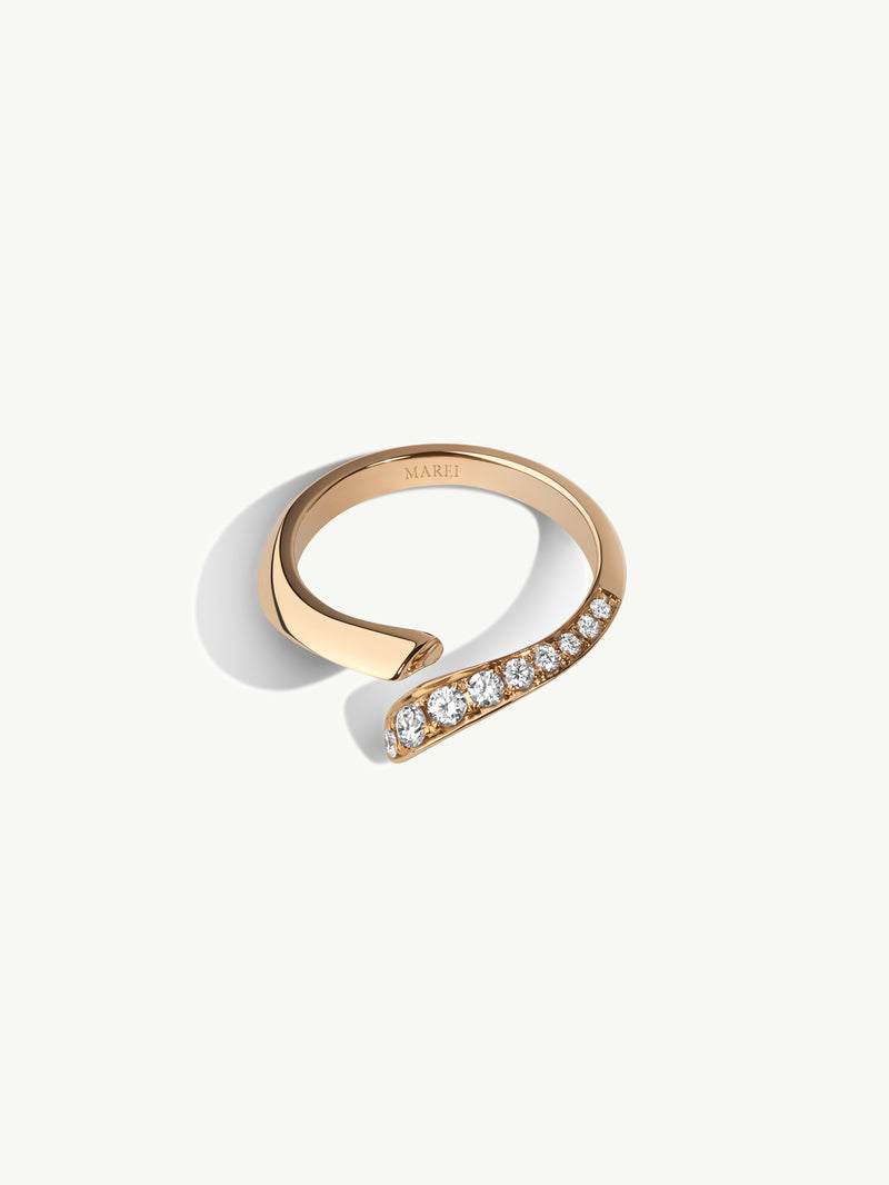Pythia Twist Pavé Diamond Wedding Ring In 18K Yellow Gold - Image 2
