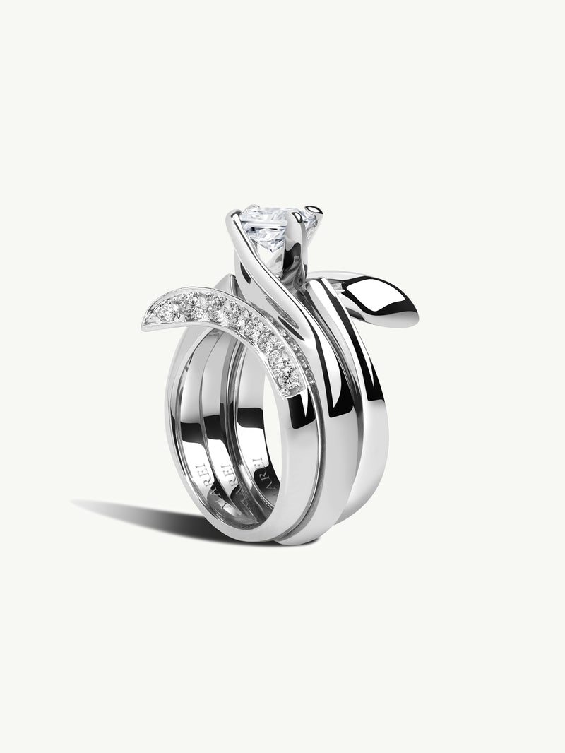 Pythia Serpentine Twist Pavé White Diamond Wedding Ring In Platinum - Image 3