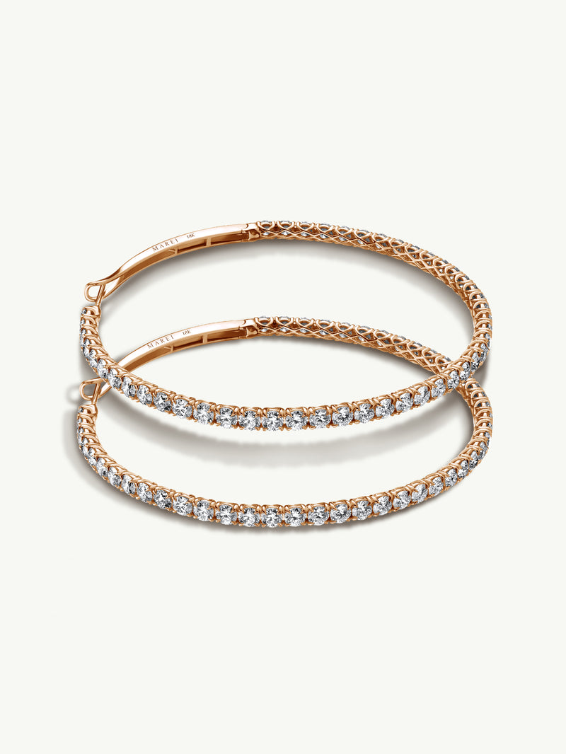 Seraphina XL Hoop Earrings With Brilliant-Cut White Diamonds In 18K Rose Gold