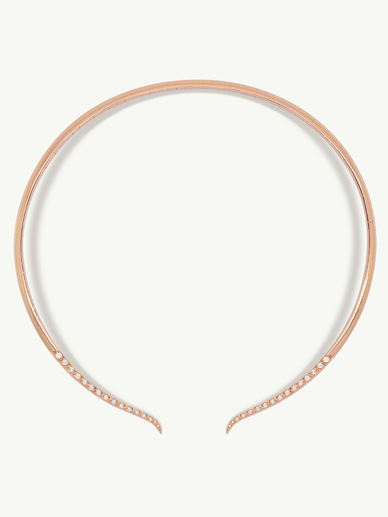 Palmyra Choker Necklace With Brilliant-Cut White Diamonds In 18K Rose Gold