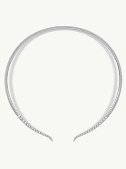 Palmyra Choker Necklace With Brilliant-Cut White Diamonds In 18K White Gold