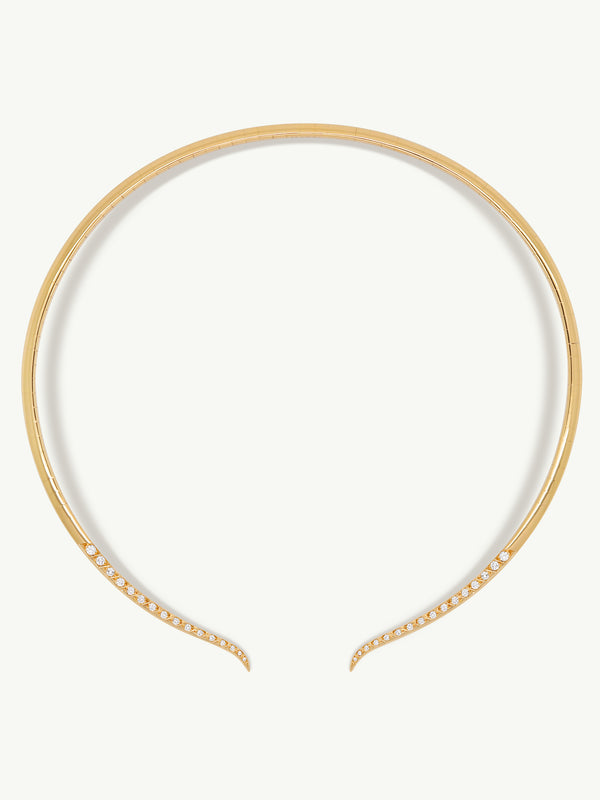Palmyra Choker Necklace With Brilliant-Cut White Diamonds In 18K Yellow Gold