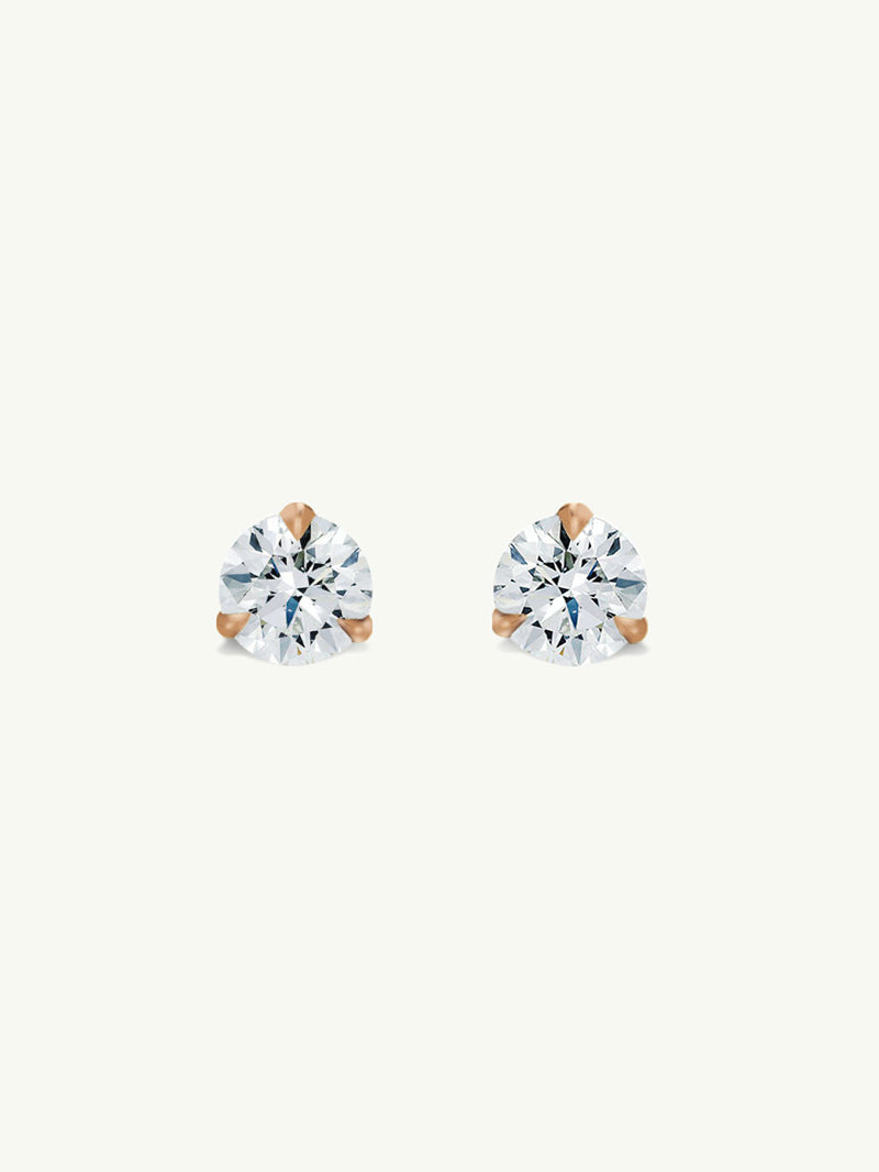Solitaire White Diamond Stud Earrings, 0.50CTS