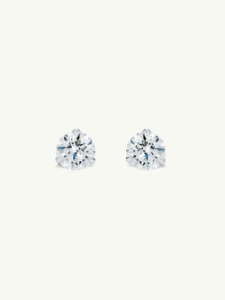 Solitaire White Diamond Stud Earrings, 0.50CTS