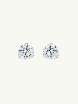 Solitaire White Diamond Stud Earrings, 1.00CTS