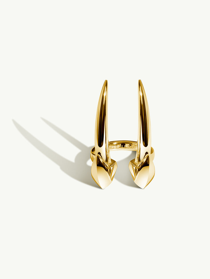 Damian Brevis Horn Talisman Ring In Yellow Gold Vermeil