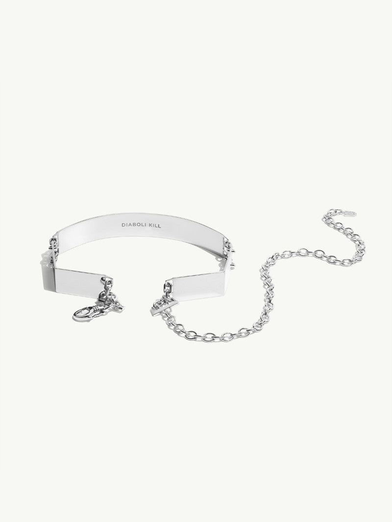Roman Chain Choker Necklace In Sterling Silver