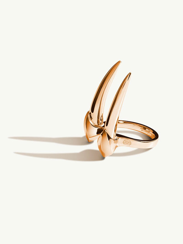 Damian Brevis Horn Ring In Rose Gold Vermeil