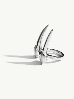 Damian Brevis Horn Talisman Ring In 18K White Gold