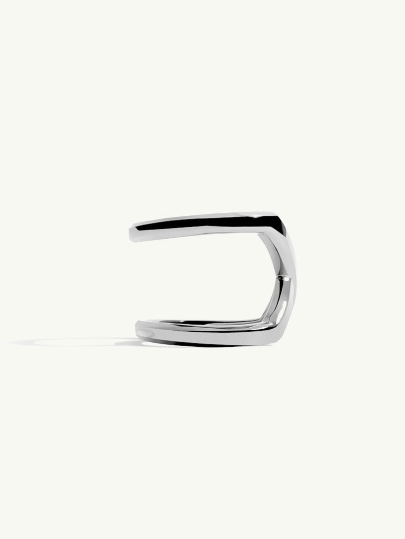 Exquis Infinity Ring With Beveled Edge In Sterling Silver