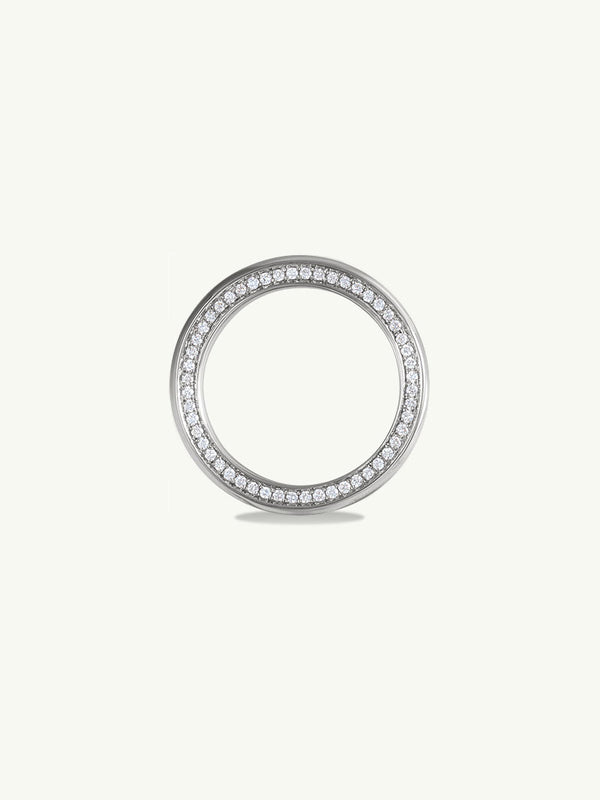 Ignis Extra-Wide Diamond Edge Accented Band In 18K White Gold - 8MM