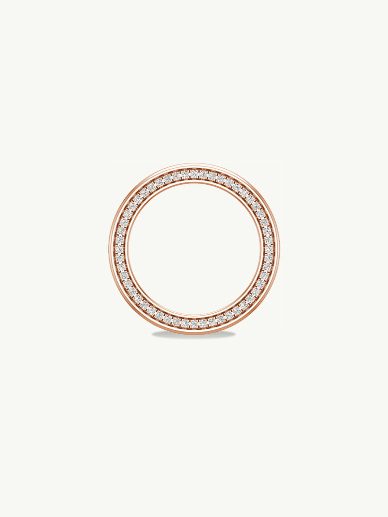 Ignis Extra-Wide Diamond Edge Accented Band In 18K Rose Gold - 8MM