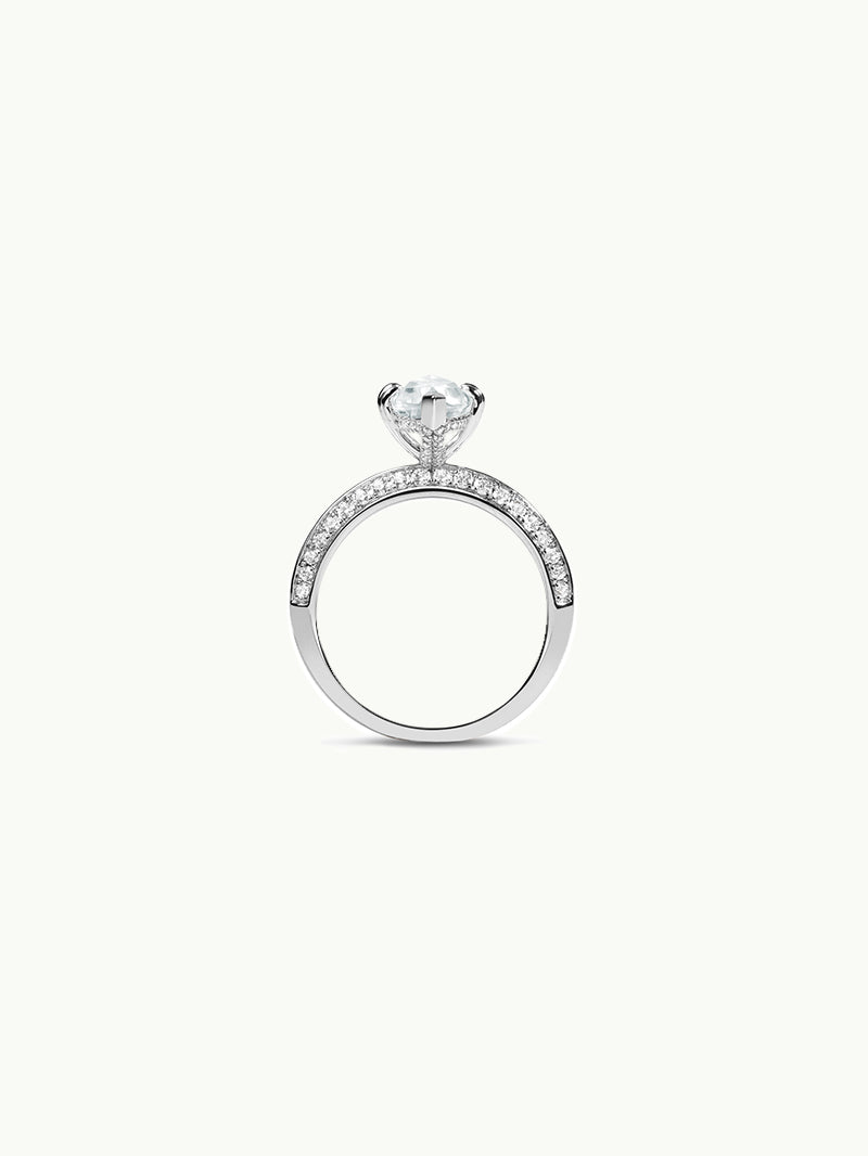 Marei Diamond Halo Marquise-Cut White Aquamarine Engagement Ring In 18K White Gold